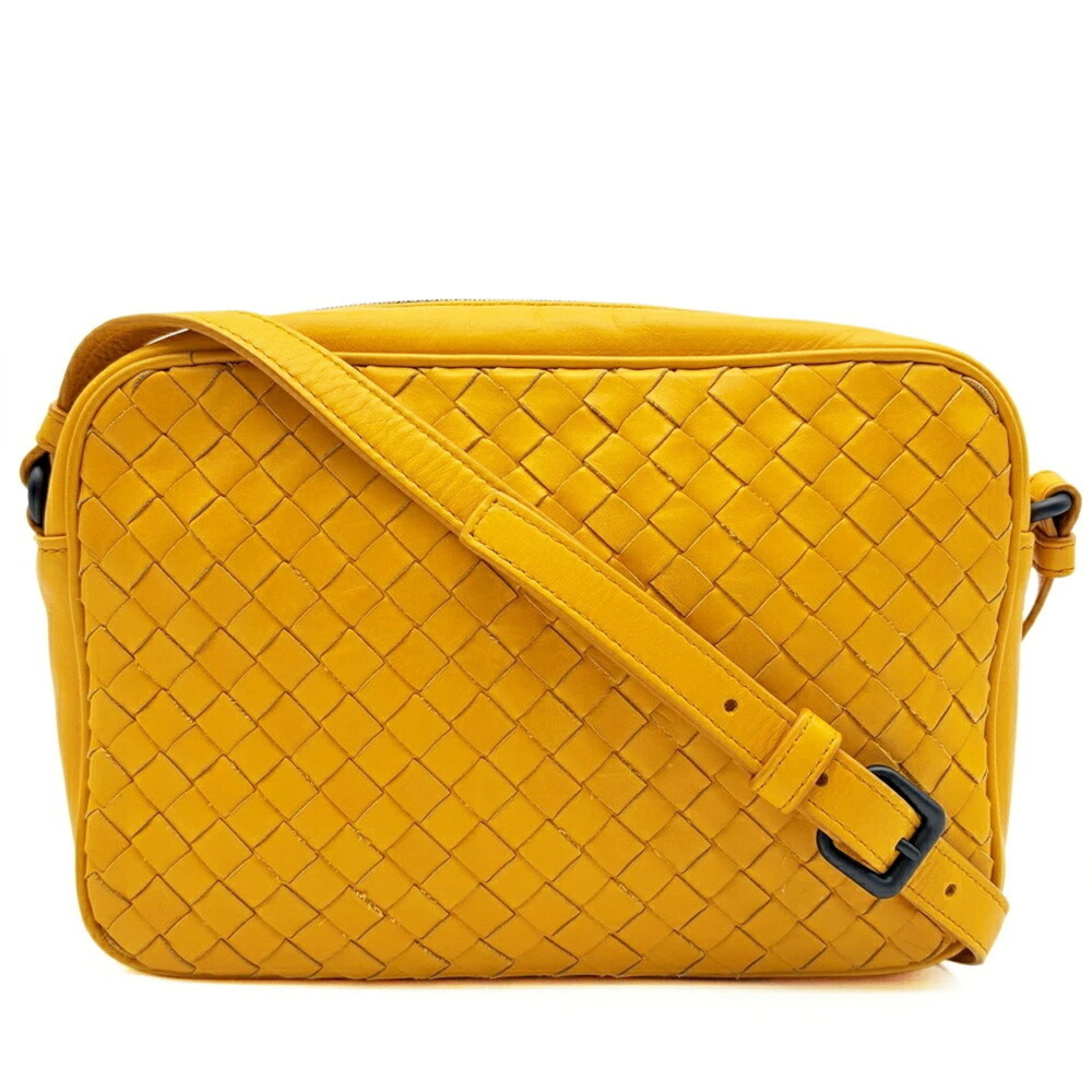 Bottega Veneta shoulder bag, Intrecciato lambskin, yellow.